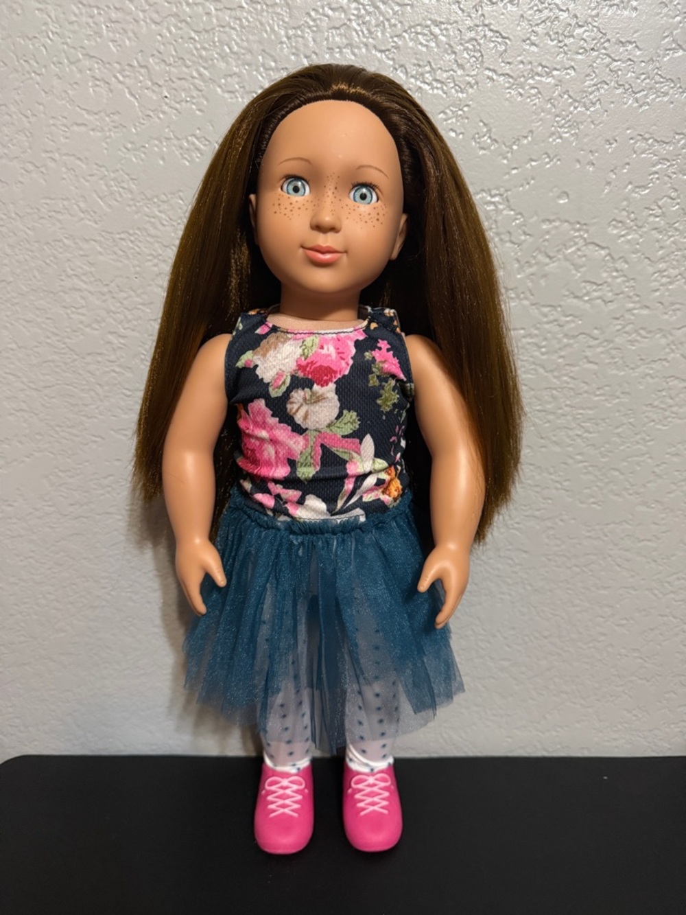 Our Generation 18” Doll Reddish Brown Hair Blue Eyes & The Cutest Freckles